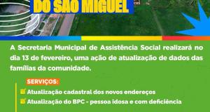 Amanhã tem ação social na Comunidade Quilombo do São Miguel!
