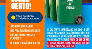Vamos juntos cuidar de Itaubal! 