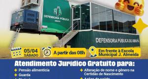 Atenção, população de Itaubal!  Neste sábado, 05/04, a partir das 8h, teremos um grande Mutirão da Defensoria Pública no nosso município, com atendimento jurídico gratuito para quem mais precisa!