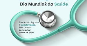 Neste Dia Mundial da Saúde, reforçamos a importância de cuidar do corpo e da mente todos os dias. A saúde é o nosso bem mais valioso — investir nela é garantir qualidade de vida para todos.