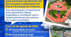 A Prefeitura de Itaubal, em parceria com a Fecomércio AP, convida a população para participar da Escuta Pública para a elaboração do Plano Municipal de Turismo.