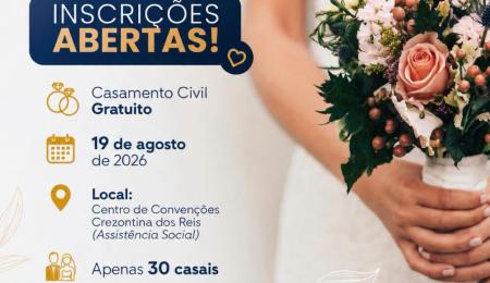 A Prefeitura de Itaubal, por meio da Secretaria Municipal de Assistência Social, informa que estão abertas as inscrições para o Programa Casamento na Comunidade.