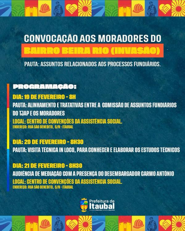 Atenção, moradores do bairro Beira Rio (invasão)! 