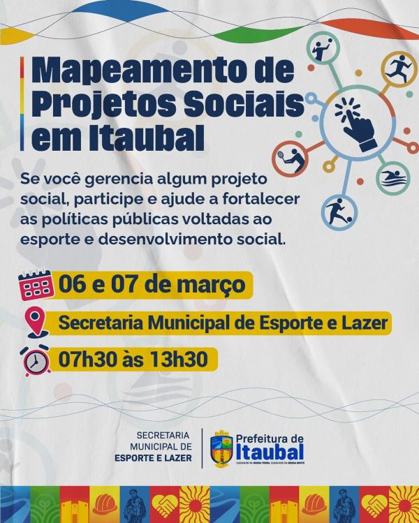 ATENÇÃO, PROJETOS SOCIAIS DE ITAUBAL!
