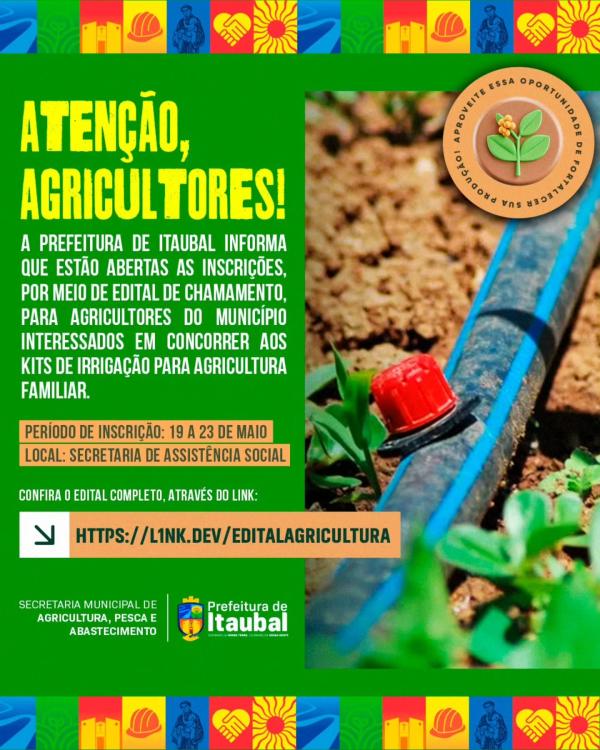 Atenção, agricultores de Itaubal!
